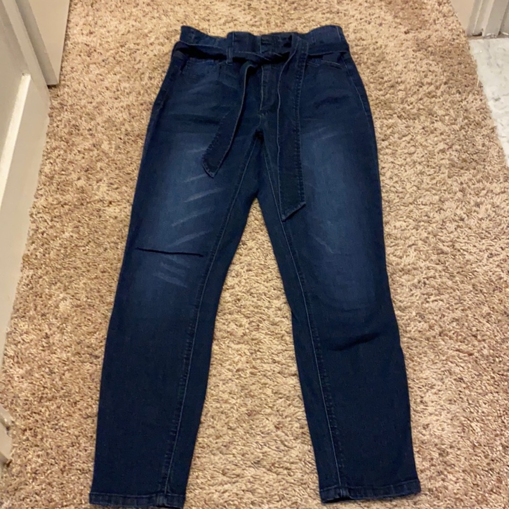 Tie waist jeans